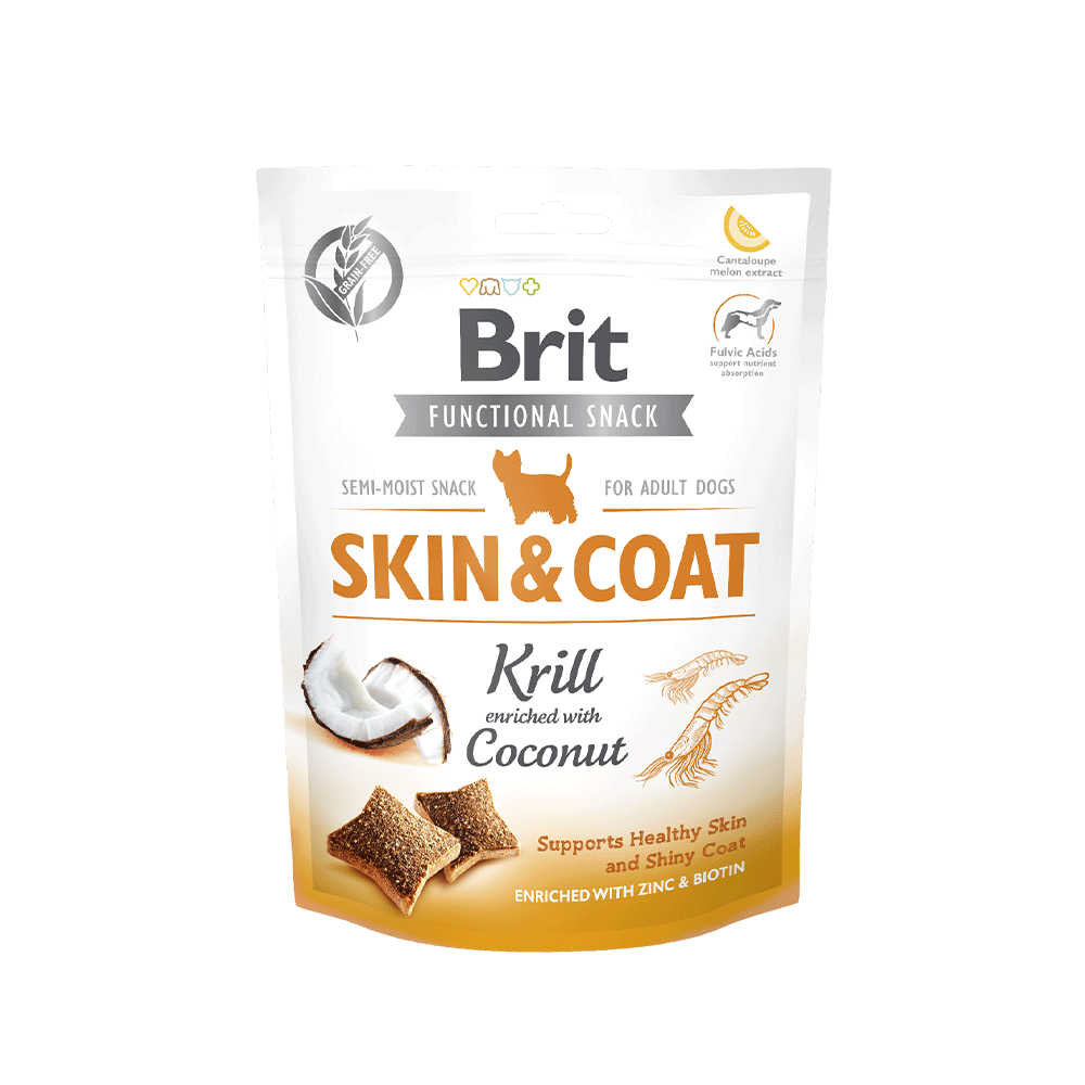 Brit Functional Snack Skin & Coat Krill  - Enriched with Coconut